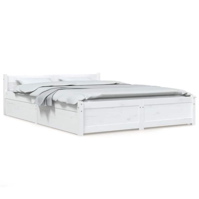 Rama łóżka WaszeMeble 135x190 cm Biały sosna z szufladami WM-3103545 1 szt.