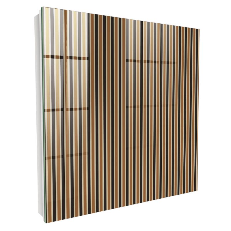 Szklana Szafka Na Klucze Tulup 30x30 cm Minimalistyczne pasy - Biała - Otwierana na lewo 1 szt.