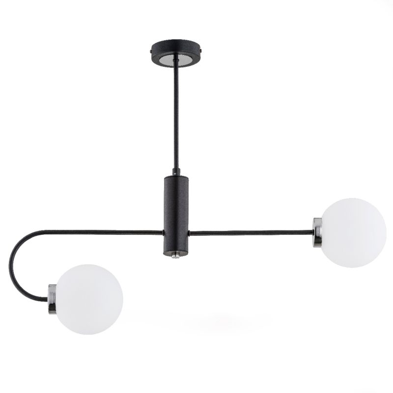 Lampa wisząca asymetryczna Alfa PERLA czarna 2xE14x10W IP20 wym:58x75x14cm - 1 szt.