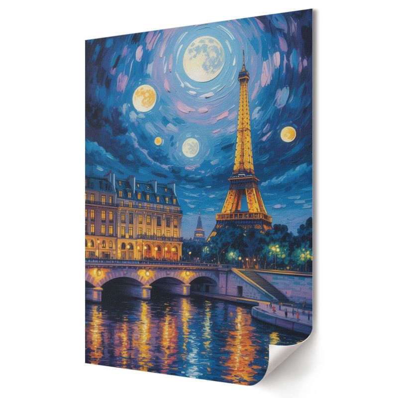 Plakat canvas Wallfluent Format A3 Nocny Paryż Grupa Twórcza CMYK Group 1 szt.