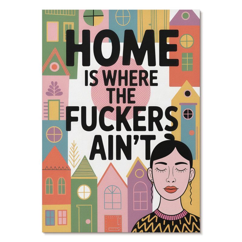 Nowoczesny Plakat na Płótnie Tulup 29,7x42 cm (A3) Kolorowe domki Do salonu, biura, 1 szt.