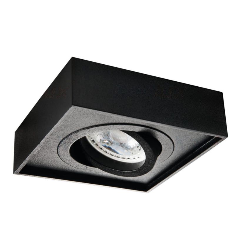 Oprawa sufitowa wpuszczana Kanlux Mini Gord czarna ruchoma 1 x GX5.3 / GU10 x 35W IP20 wym: 10 x 10 cm kwadratowa - 1 szt.