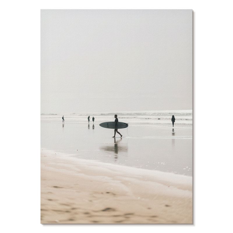 Obraz Plakat Canvas Tulup 21x29,7 cm (A4) Surferzy na plaży Do salonu, sypialni, biura 1 szt.