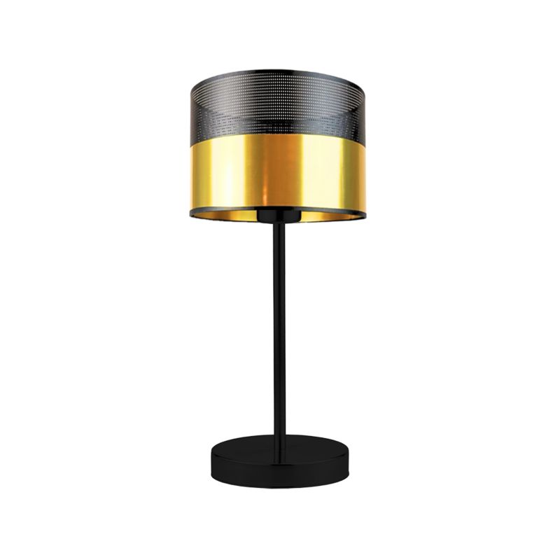 Lampka Nocna Volta Light Factory Blues Abażur Złoty/Czarny Walec 1xE27 1szt.