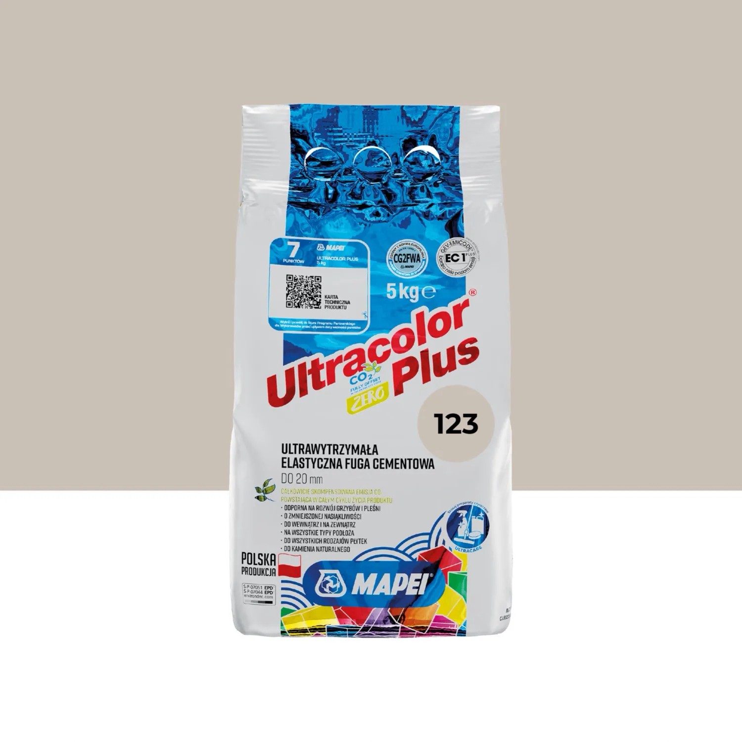 Mapei Fuga elastyczna UltraColor 123 antyczny biały 5 kg
