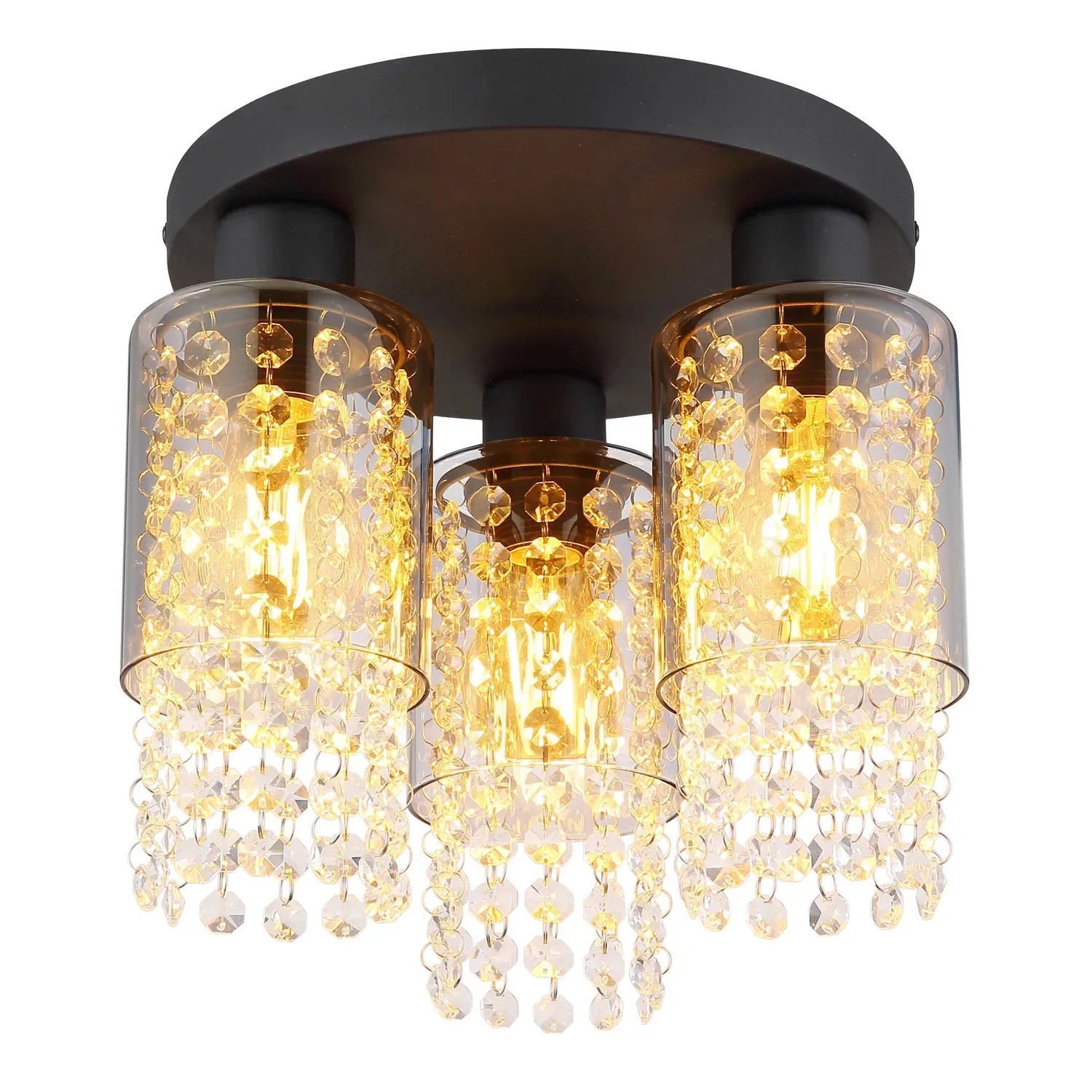 Globo Lampa sufitowa BACKEY 3xE27 15W czarny mat