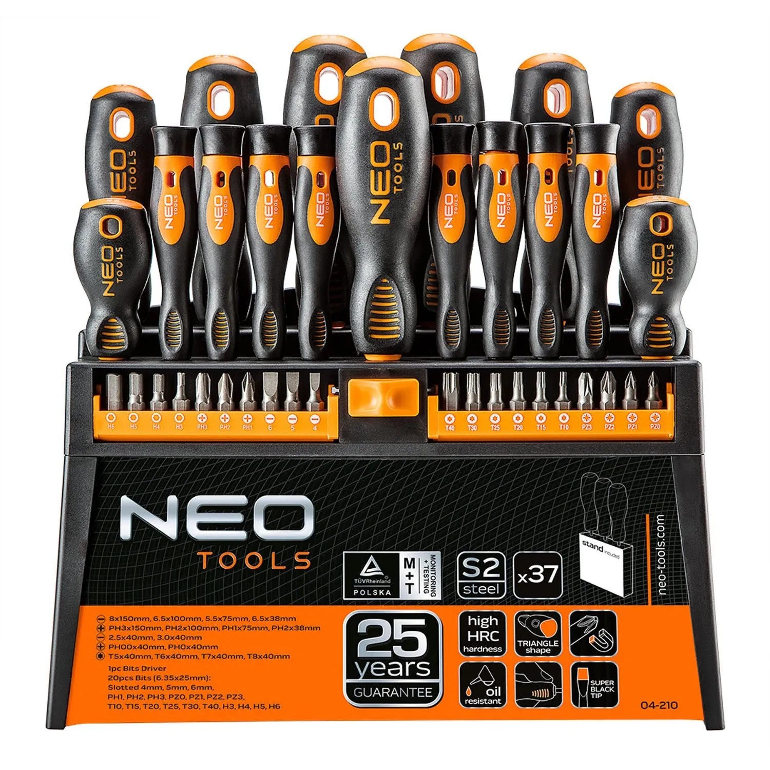 Neo Tools Zestaw wkrętaków i końcówek wkrętakowych - 37 szt.