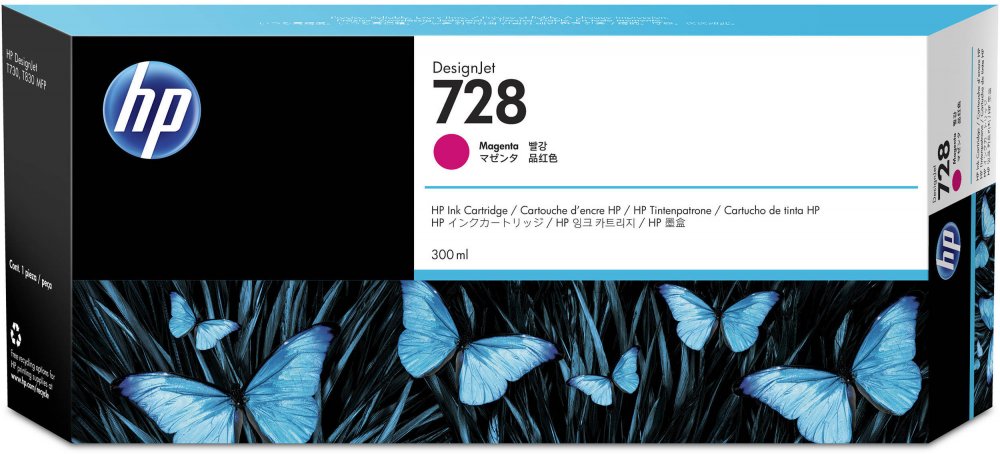 Tusz HP 728 (F9K16A), 300ml, magenta (purpurowy)