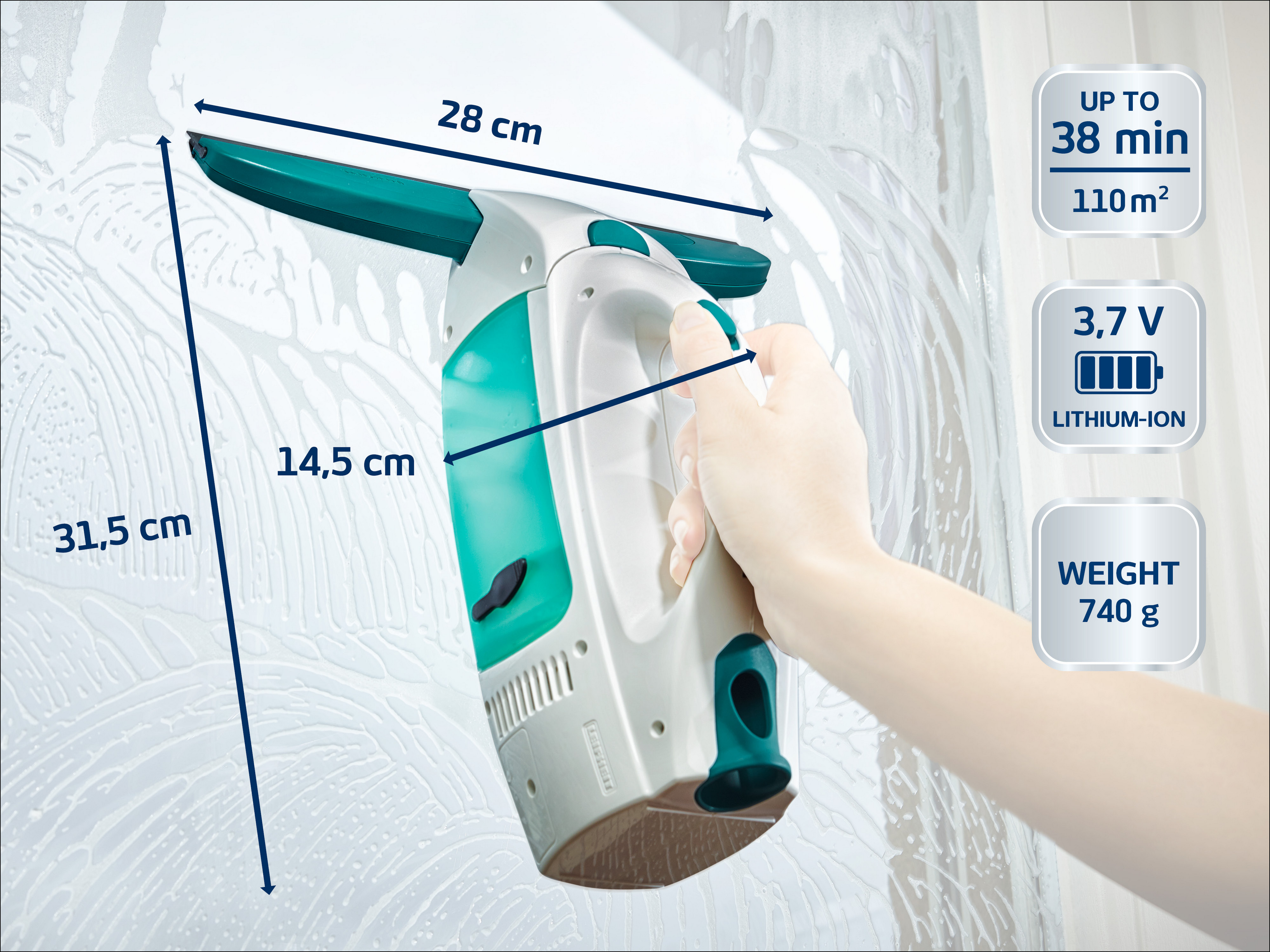 Leifheit Dry&Clean odkurzacz do szyb z akcesoriami 51016