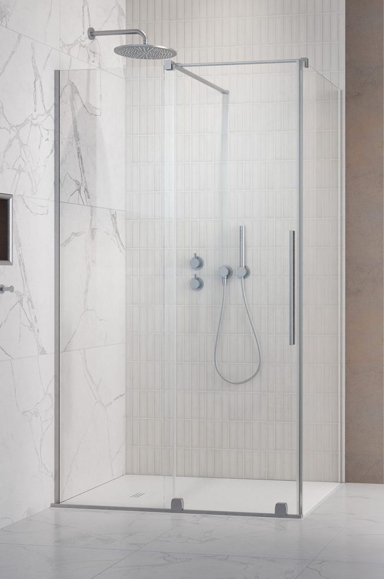 Radaway Furo Brushed Nickel KDJ drzwi prysznicowe 120 cm lewe nikiel szczotkowany/szkło przezroczyste 10104622-91-01L/10110580-01-01