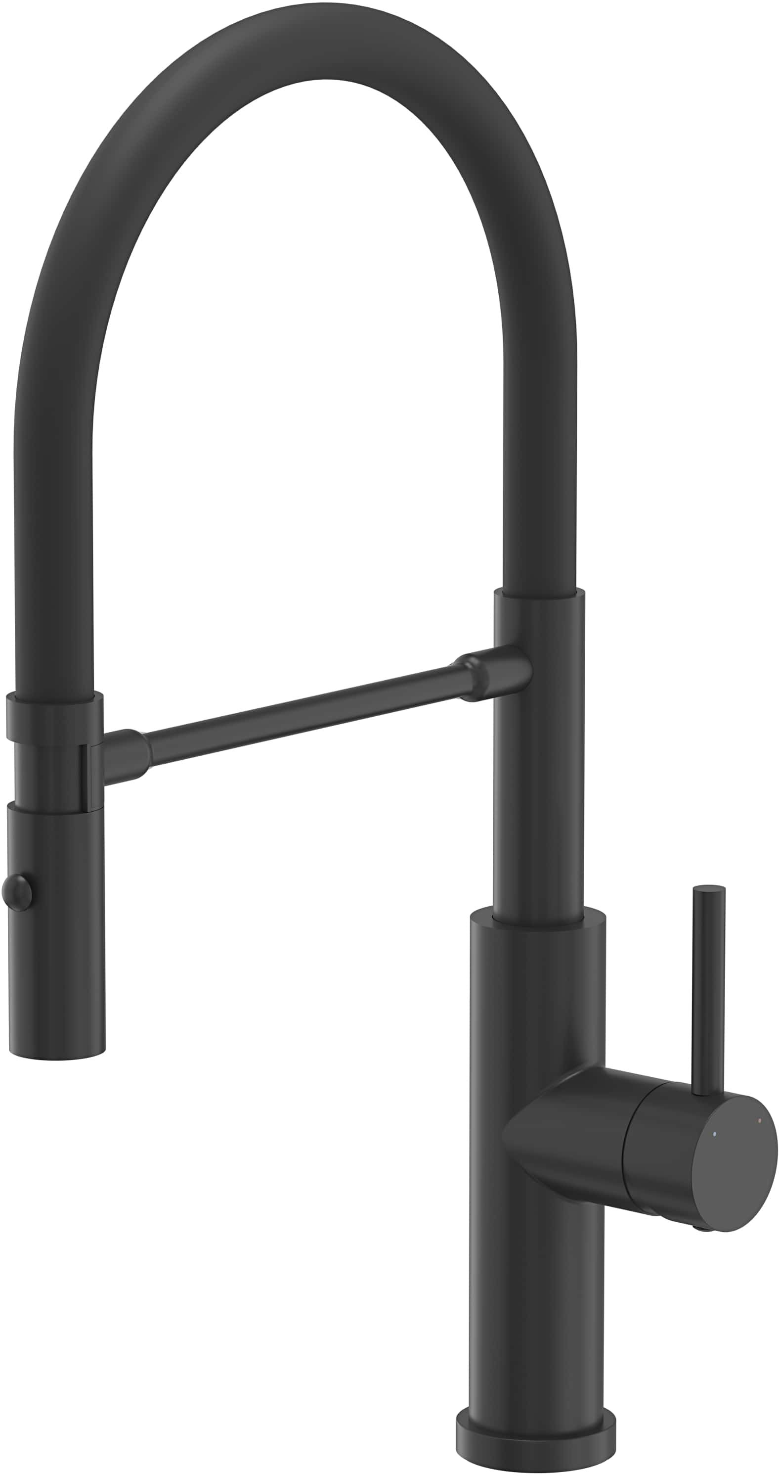 Quadron Andy bateria kuchenna stojąca z wyciągną wylewką pure carbon/czarna 3623523_BLM