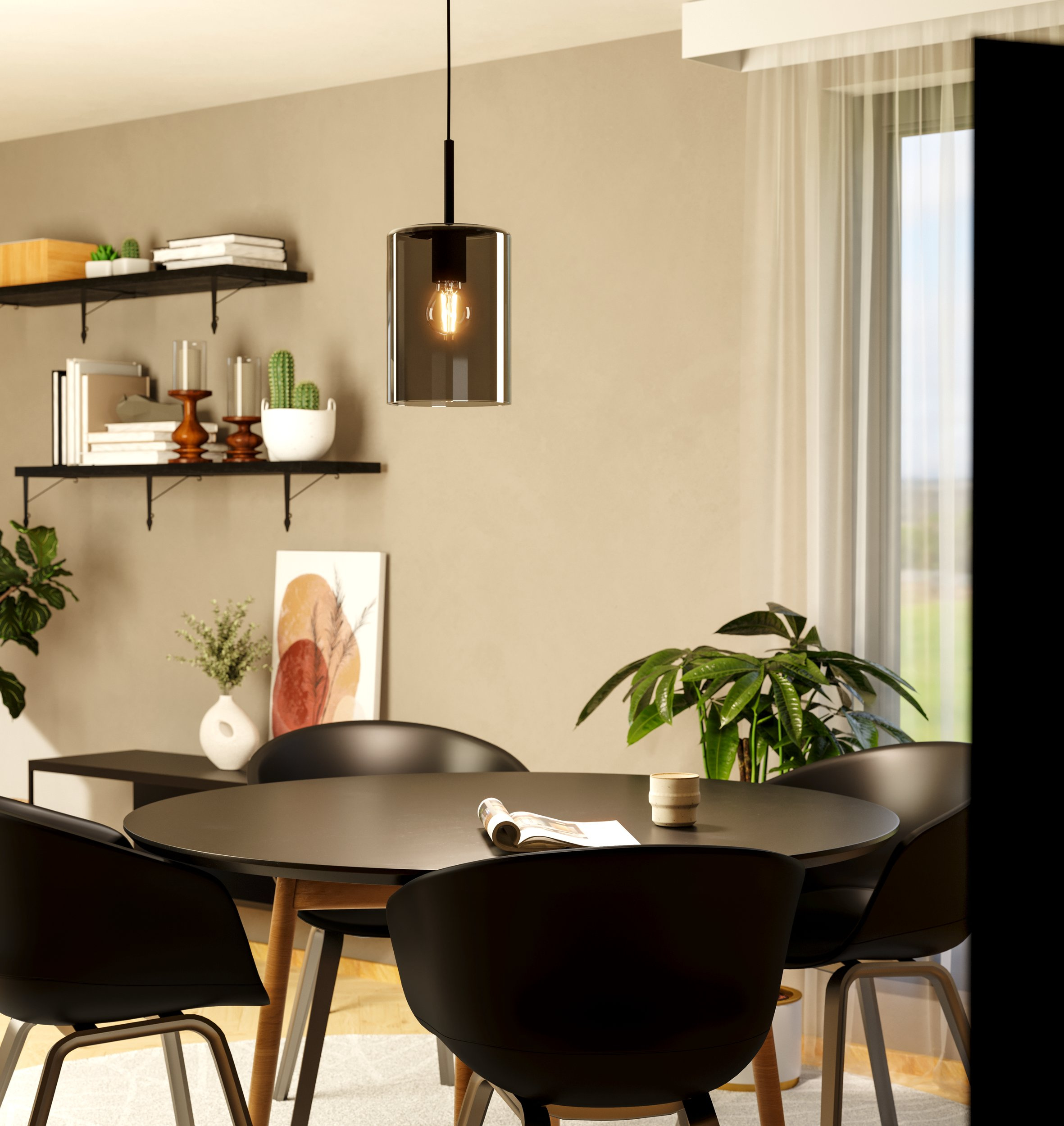 Eglo Cadaques lampa wisząca 1x60 W czarna 98585