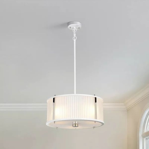 Elstead Lighting Corona lampa wisząca 3x60 W polerowany nikiel, satynowa biel DL-CORONA-3P-WPN