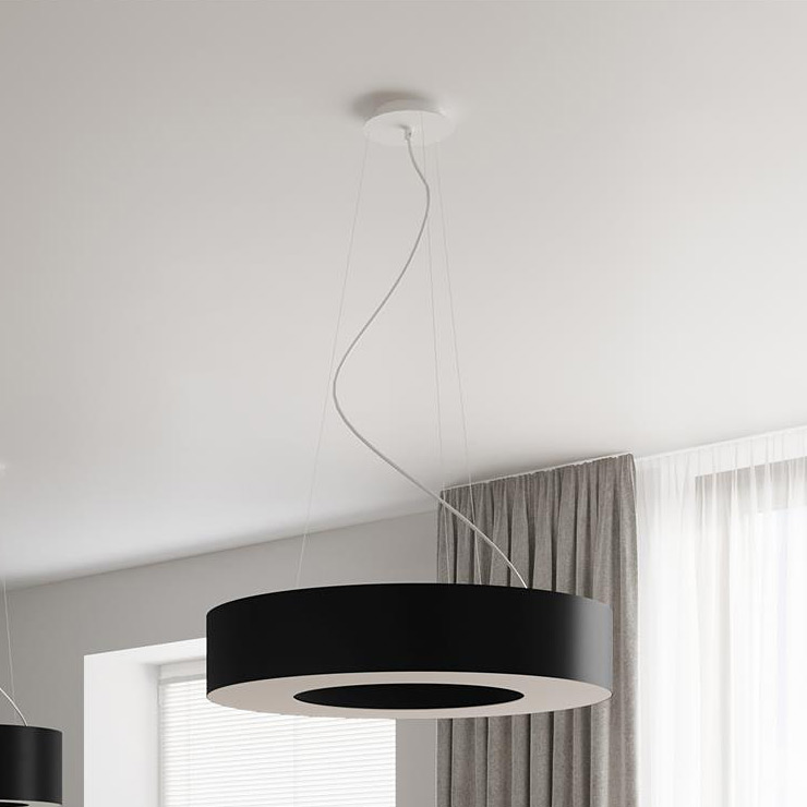 Sollux Lighting Saturno Slim lampa wisząca 5x60W czarna/biała SL.0750