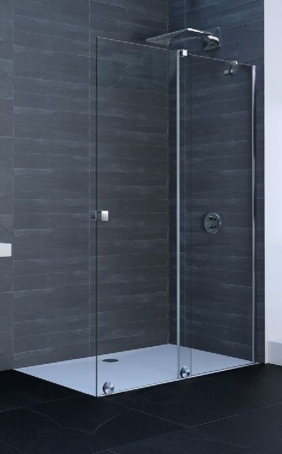 Hüppe Xtensa Pure 4-kąt drzwi prysznicowe 140 cm prawe srebrny połysk/szkło przezroczyste Anti-Plaque XT0225.069.322