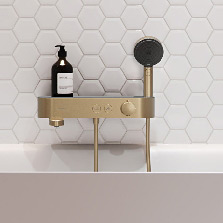 Hansgrohe ShowerTablet Select 400 bateria wannowo-prysznicowa ścienna termostatyczna brąz szczotkowany 24340140