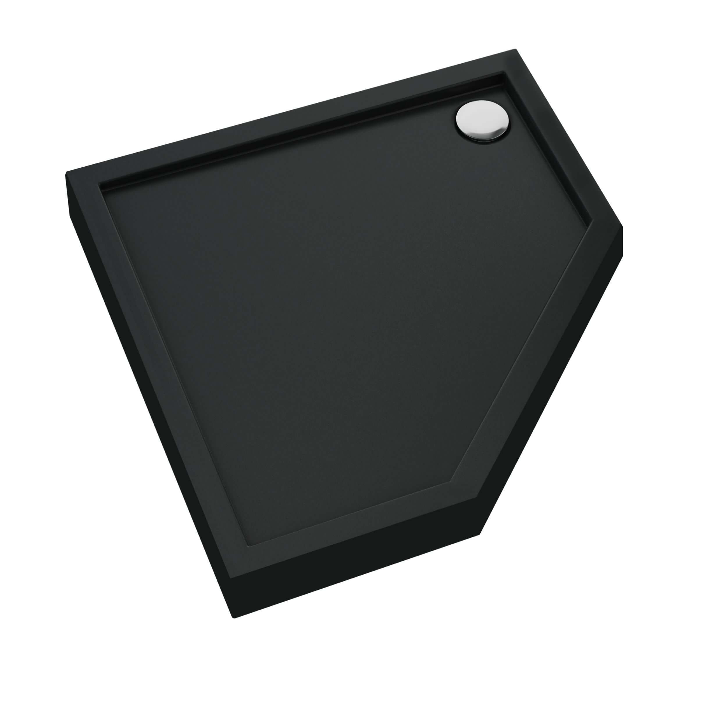 Schedpol Competia New Black Mat brodzik pięciokątny 80x80 cm czarny 3.4697/C/MG