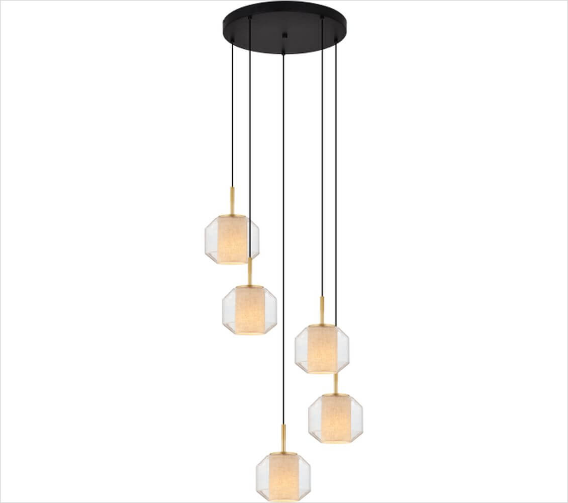 Zuma Line Solix lampa wisząca 5x25 W czarna-złota DU32201A/5L