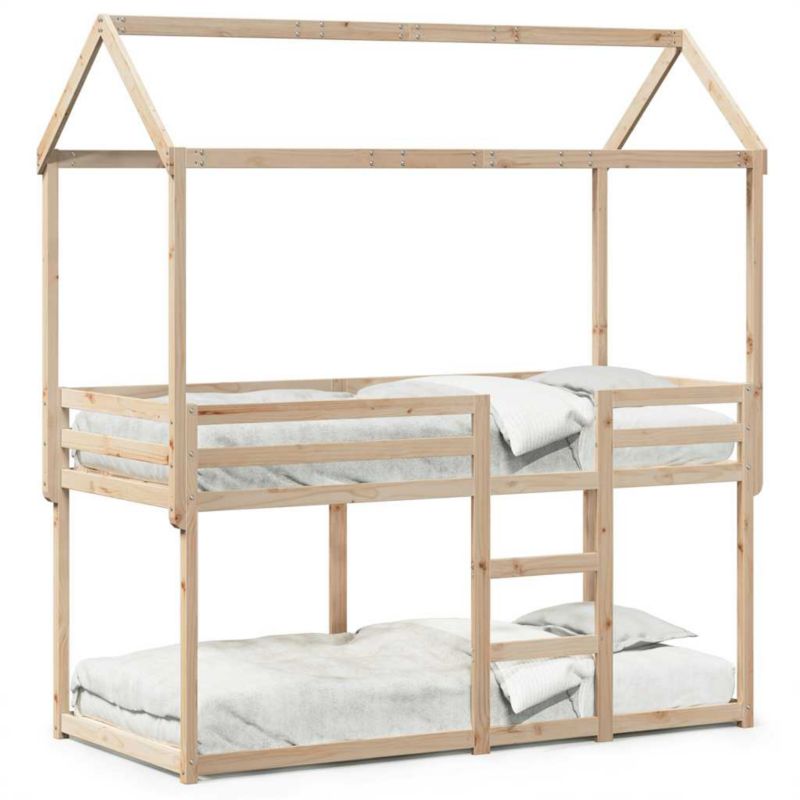 Łóżko piętrowe bez materaca lite drewno sosnowe WaszeMeble 90x200 WM-3282116 1 szt.