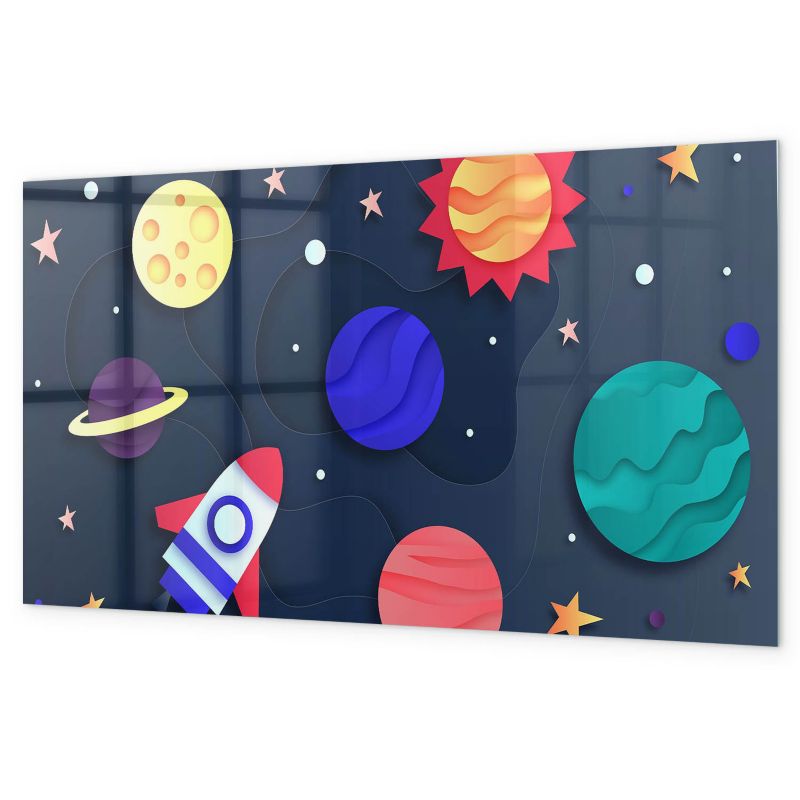 Tablica Magnetyczna Do Kuchni Tulup 120x60 cm Dziecięcy kosmos Ozdobna, nowoczesna 1 kpl