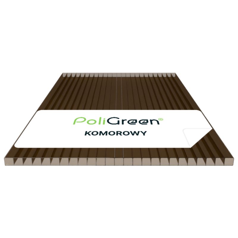 Płyta poliwęglan komorowy PoliGreen Dymiony brąz multiwall 1200x700/8 mm - 0,84 m² - 1 szt