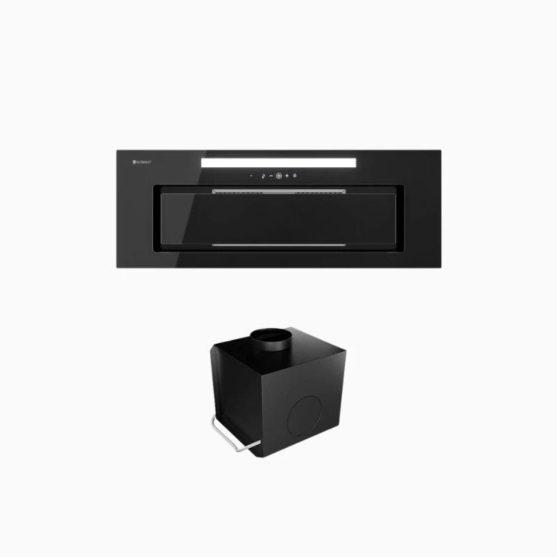 Okap kuchenny GLOBALO SILENTIO 80.2 BLACK + Turbina TW 1.2 1szt.