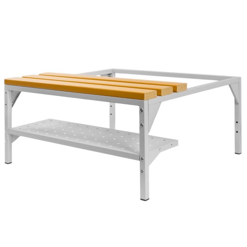 Podstawa z ławeczką WPC pod szafkę ubraniową BHP wraz z półką na buty Mega-M J-80 80x80x43cm skręcana 1szt.