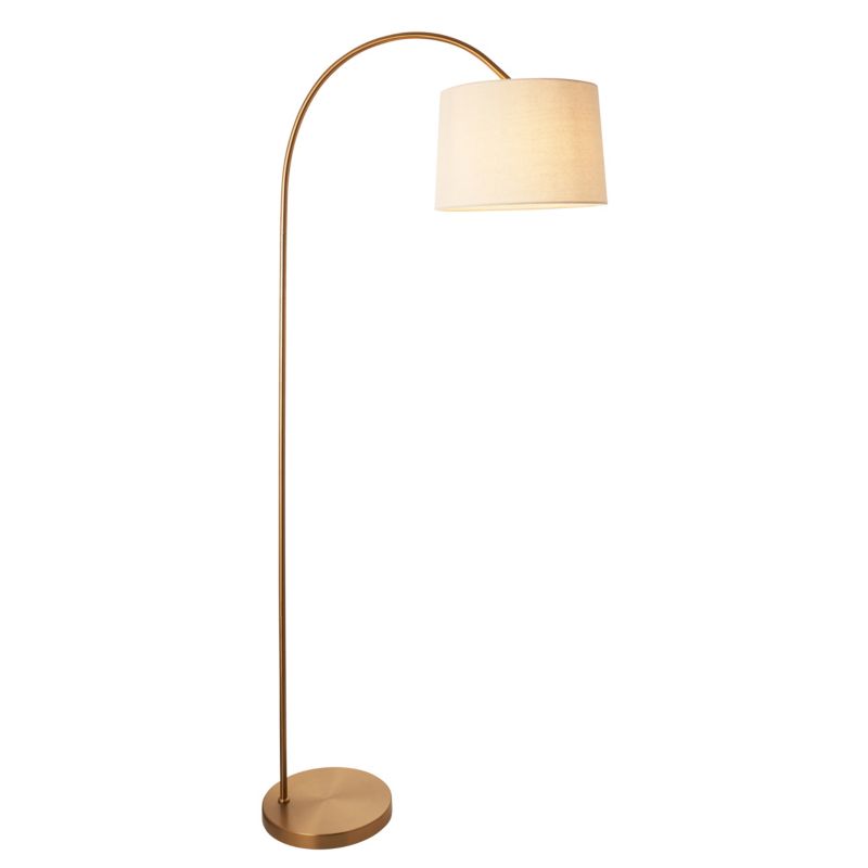 Lampa stojąca regulowany kąt abażura Endon CARLSON mosiężno-kremowa 1xE27x10W IP20 wym:163.5x35x69.5cm - 1 szt.