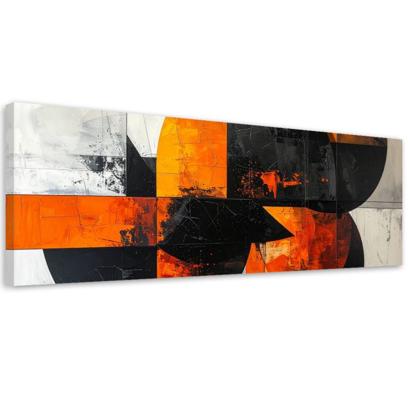Obraz do salonu biura kuchni Feeby Abstrakcyjne kształty pomarańczowy 120x40cm 1szt