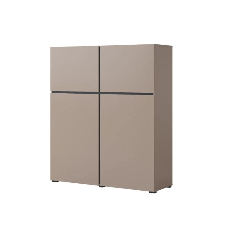 Komoda wysoka Helvetia CROSS 4D 119cm congo/czarna 1 szt.