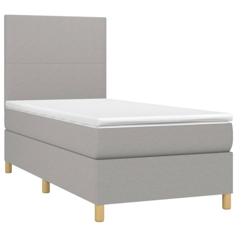 Łóżko kontynentalne WaszeMeble 80x200 cm jasnoszare WM-3135229 1 szt.