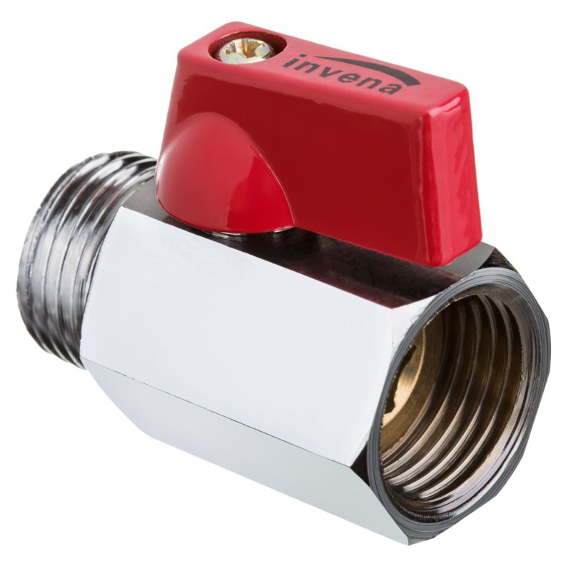 Zawór Kulowy do Wody CO Kurek Odcinający GW/GZ 1/2"x1/2" INVENA Vert Mini 1 szt.