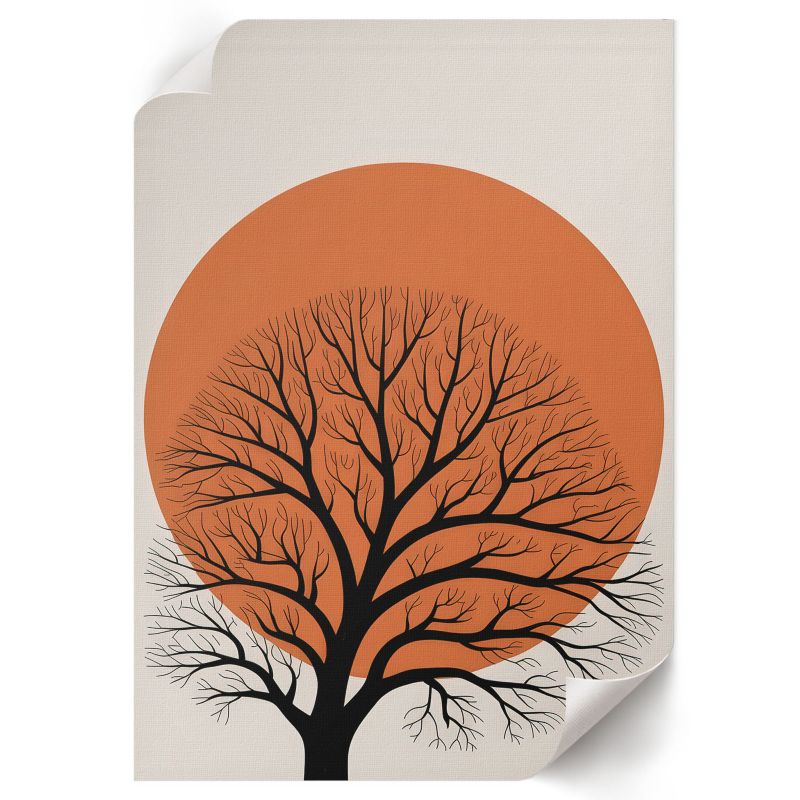 Plakat Premium ArtPrintCave 42x59,5 cm Słońce i drzewo Dominika Kubiak 1 szt.