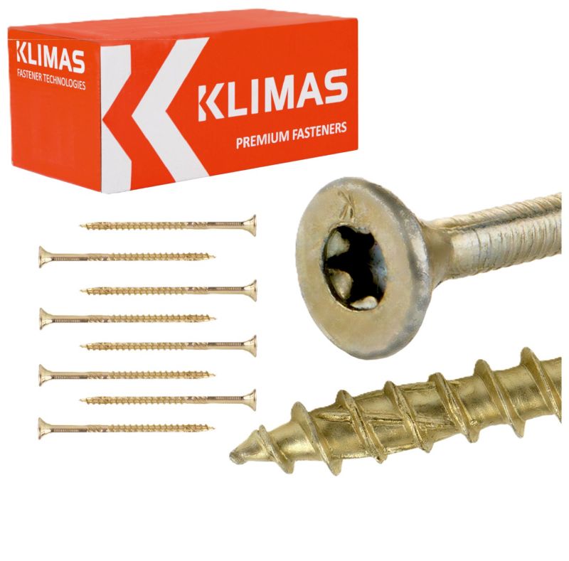Wkręty do drewna konstrukcyjne Klimas WKCS 5x90 mm z łbem stożkowym 200szt