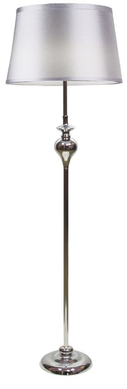 Lampa podłogowa srebrny abażur Candellux Prima srebrna 1xE27x60W IP20 wym:135x35x35cm - 1 szt.