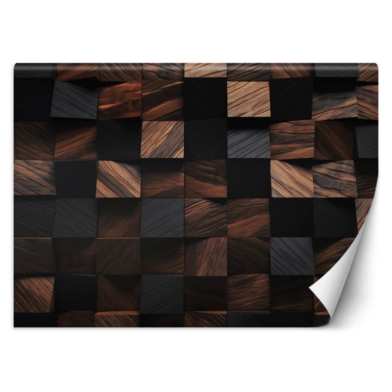 Fototapeta Feeby Mozaika drewniana kostka 3D 368x254 1 szt