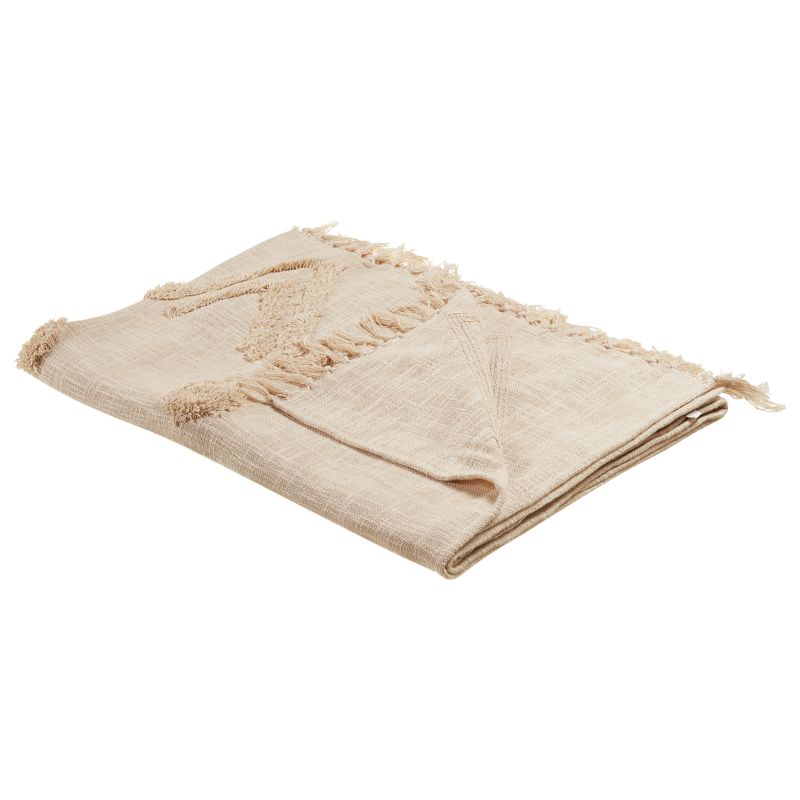 Koc Fatehpur Bawełna 130 x 180 cm Beżowy 1 szt.