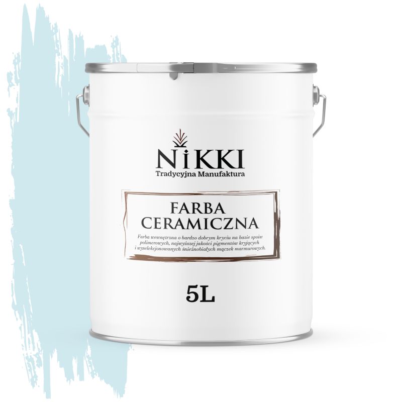Farba Ceramiczna Wewnętrzna Ściany i Sufity NIKKI Biel złamana w niebieski H0378 Głęboki Mat 5L