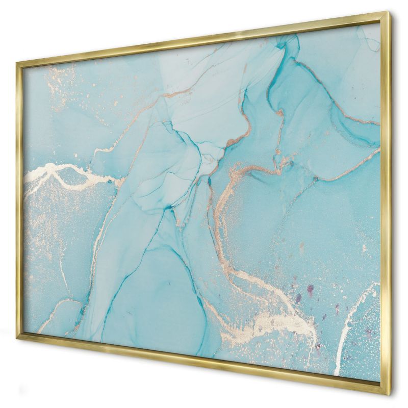 Ozdobna tablica na magnesy Wallfluent 100x70 Turkusowa elegancja w złotej ramie 1szt