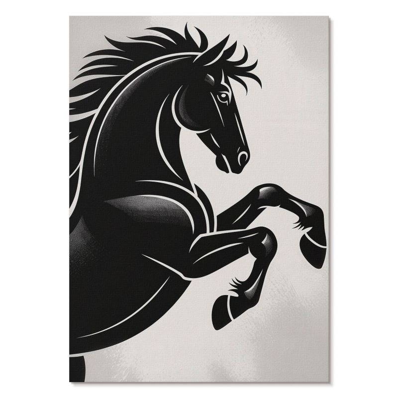Plakat na Ścianę Tulup 29,7x42 cm (A3) Czarny koń Do salonu, biura, sypialni 1 szt.
