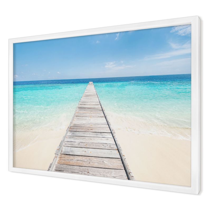 Ozdobna tablica na magnesy Wallfluent 60x40 Molo ocean w białej ramie 1szt