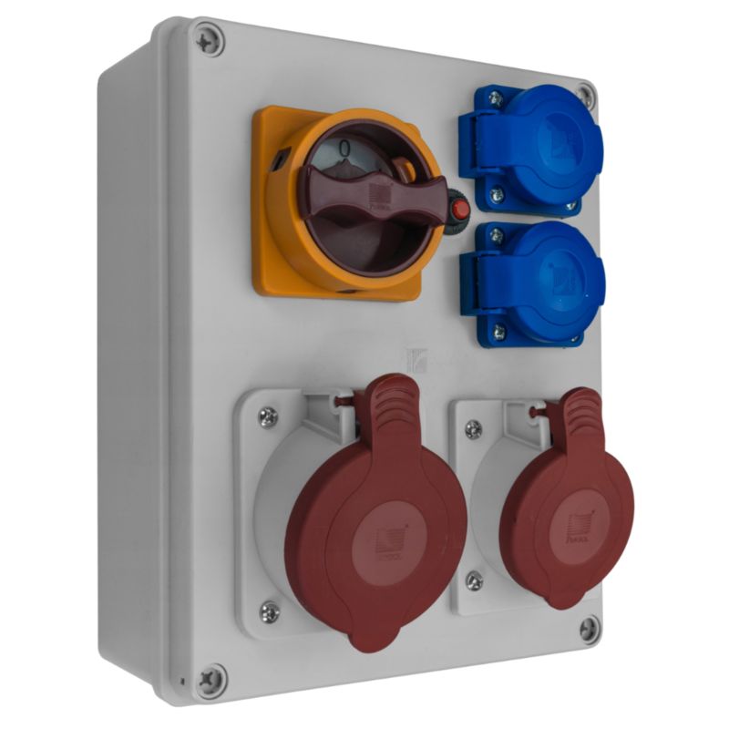 Rozdzielnica Pawbol R-Box 240 1X32A/5P 1X16A/5P 2X250V Wyłącznik B.1094W 1 szt.