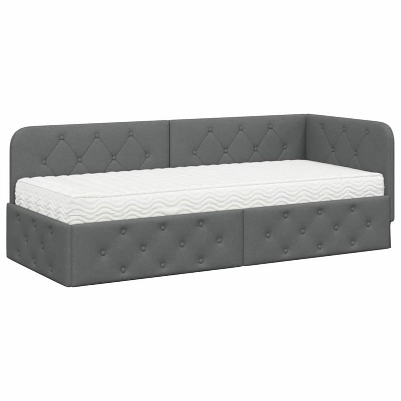 Łóżko Tapicerowane WaszeMeble z Materacem 80x200 cm Szare WM-3394030 1 szt.