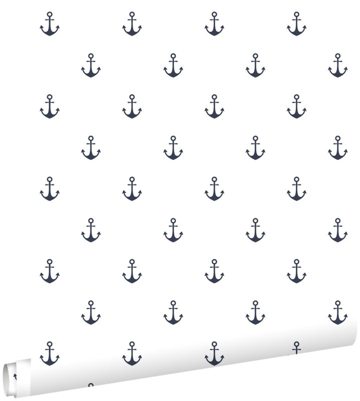 Tapeta ESTAhome kotwice białymIciemnoniebieskim 53 cm x 10.05 m - 1 rol.