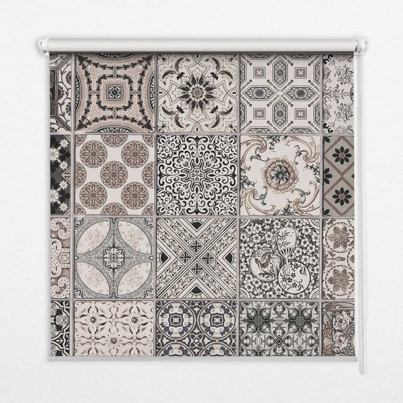 Roleta Wzorzysta Tulup 130x140 cm Portugalskie Wzory Montaż do ściany/sufitu 1 szt.