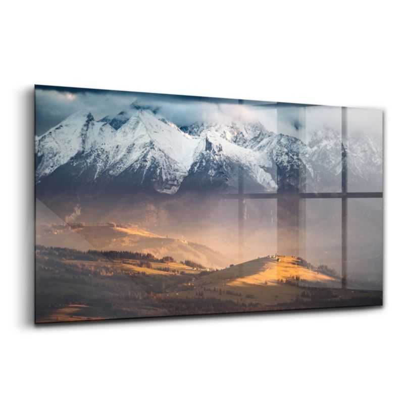 Szklany Obraz Ścienny Wallfluent 100x50 cm Tatry zimą panorama górska 1 szt.