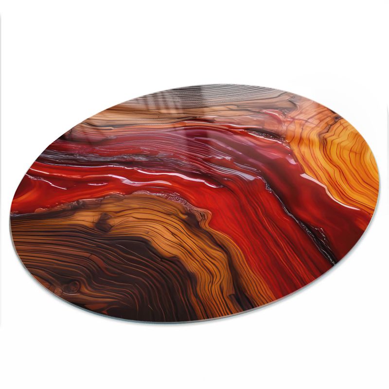 Blat Szklany ArtPrintCave fi90 cm Energia żywiołu - z Nadrukiem 1 szt.