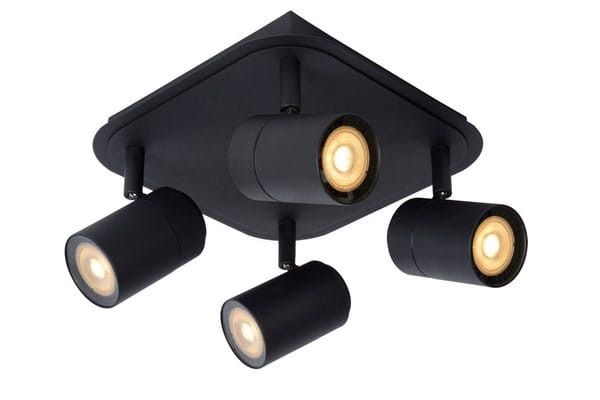 Lampa sufitowa Lucide Lennart czarna 4 x GU10 x 5W wym: 23,5 x 23,5 cm - 1 szt.