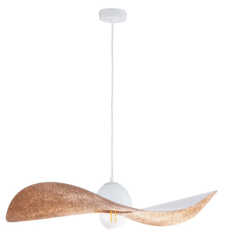Lampa wisząca Sigma Lighting Kapello biało-miedziana dekoracyjna kapelusz 1xE27 x 15W 1 szt.