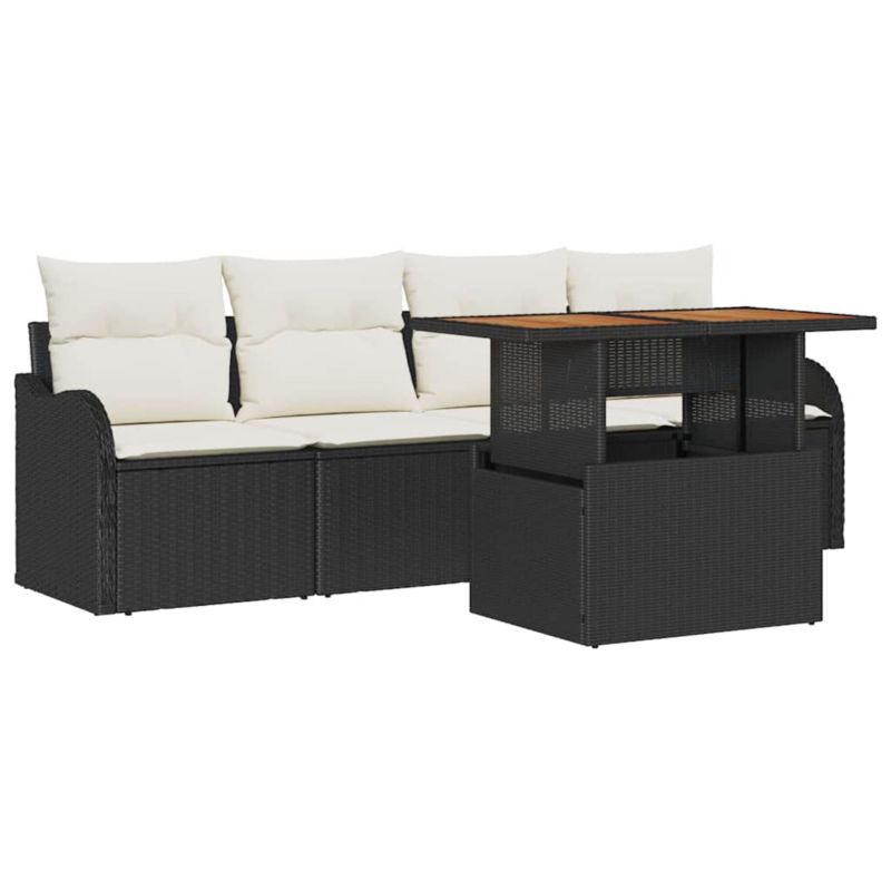Zestaw mebli ogrodowych WaszeMeble 5-cz. z technorattanu czarny WM-3358126 1 kpl